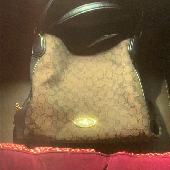 Authentic chocolate Damier Coach handbag - Picture 1 of 8